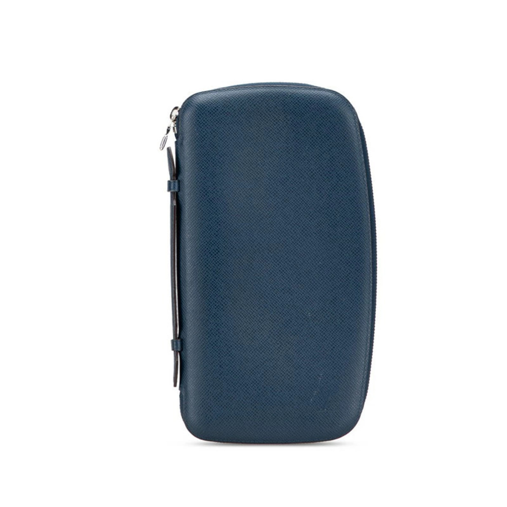Louis Vuitton Taiga Organizer Atoll Long Wallet Ocean Navy Blue Leather